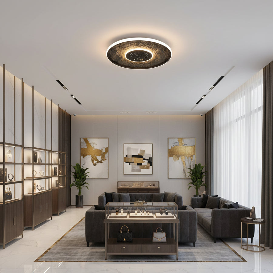 Lustra LED cu telecomandă LT656BK, 3000/4000/6000K, Ø40.5,46W, Negru Lustre LED cu Telecomanda Default Title Alessandro Design