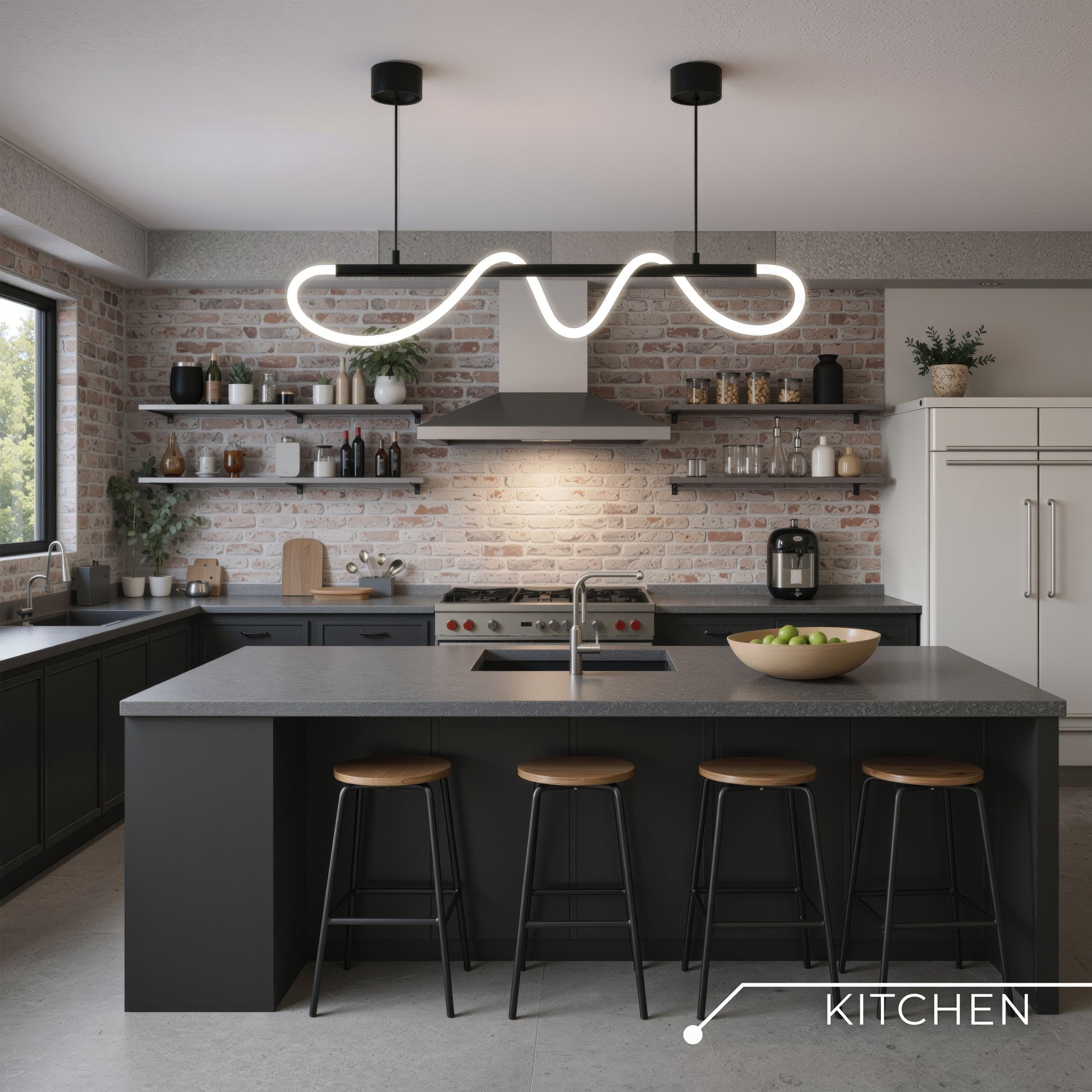 DIVINO LED полилей с гъвкава силиконова тръба - 24W, регулируема светлина, матово черно Модерни полилеи Заглавие по подразбиране Alessandro Design