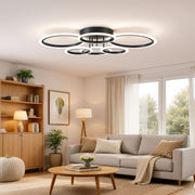 LED полилей с дистанционно управление BETTY 82W, 6 кръга, студена/топла/неутрална светлина, димируем, черен LED полилей с дистанционно управление Заглавие по подразбиране Alessandro Design