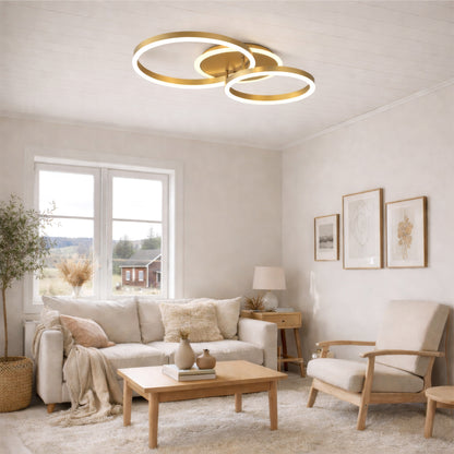 LED полилей с дистанционно управление RINOVA 66W, 2 кръга, студена/топла/неутрална светлина, димиране, лъскаво златно LED полилеи с дистанционно управление Заглавие по подразбиране Alessandro Design