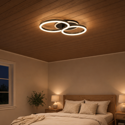 LED полилей с дистанционно RINOVA 66W, 2 кръга, студена/топла/неутрална светлина, димируем, черен LED полилей с дистанционно управление Заглавие по подразбиране Alessandro Design