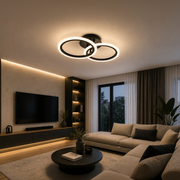 LED полилей с дистанционно BETTY 27W, 2 кръга, студена/топла/неутрална светлина, димируем, черен LED полилей с дистанционно управление Заглавие по подразбиране Alessandro Design