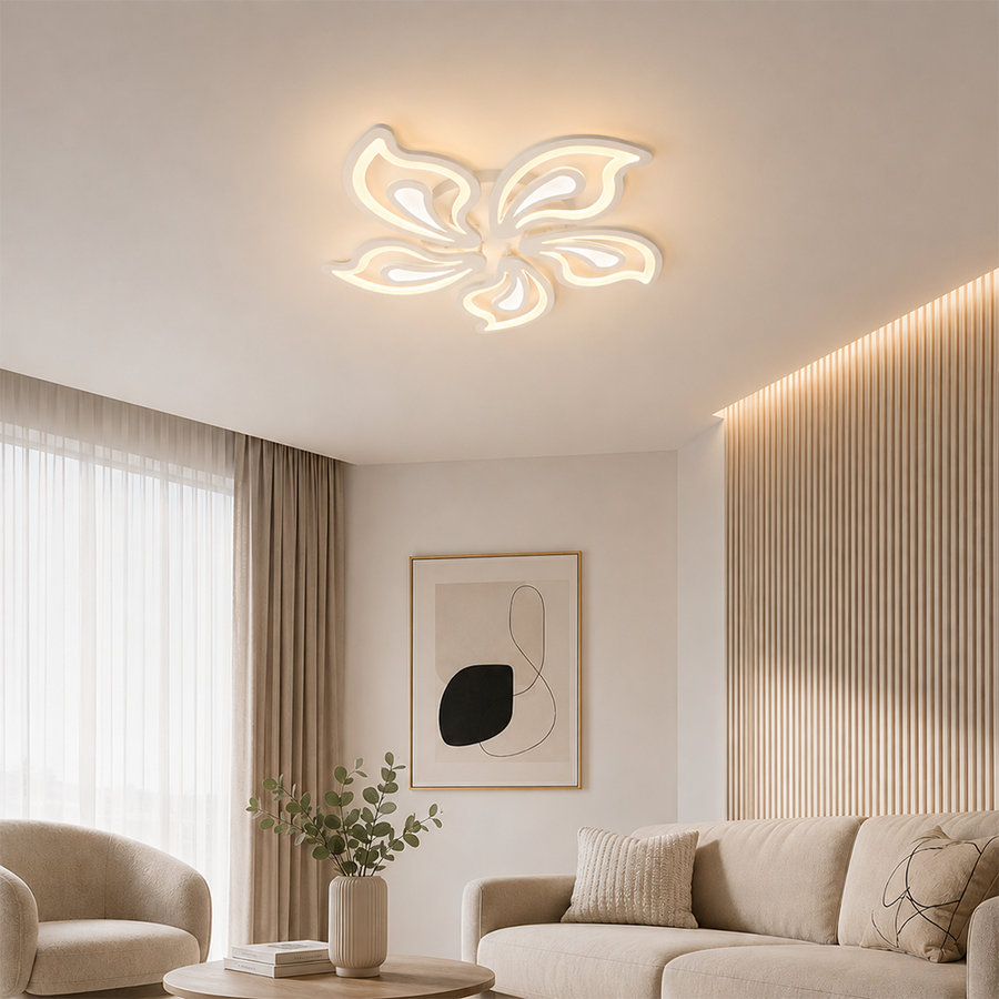 LED полилей с дистанционно управление LILY 86W, 5 елемента, Студена/Топла/Неутрална светлина, Димируем, Бял LED полилей с дистанционно управление Default Title Alessandro Design