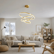 Окачен LED полилей с дистанционно управление ELIZABETH, 85W, 3 кръга, Студена/Топла/Неутрална светлина, Димируем, Блестящо злато, Регулируеми по височина LED полилеи с дистанционно управление Заглавие по подразбиране Alessandro Design