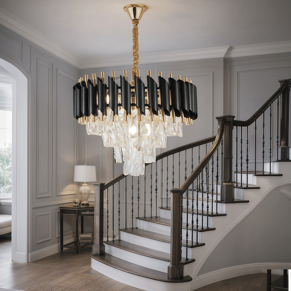 Кристален полилей VERSAILLES Nobile 5xE14, диаметър 40 см, лъскаво злато и черно Кристални полилеи Заглавие по подразбиране Alessandro Design