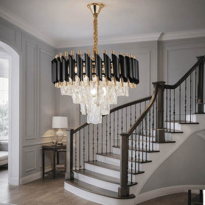 Кристален полилей VERSAILLES Nobile 5xE14, диаметър 40 см, лъскаво злато и черно Кристални полилеи Заглавие по подразбиране Alessandro Design