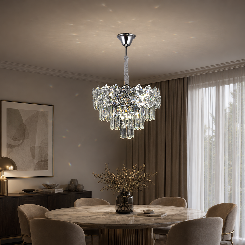 Кристален полилей WINDSOR Nobile 5xE14, диаметър 39 см, блестящ хром, регулируема височина Кристални полилеи Заглавие по подразбиране Alessandro Design