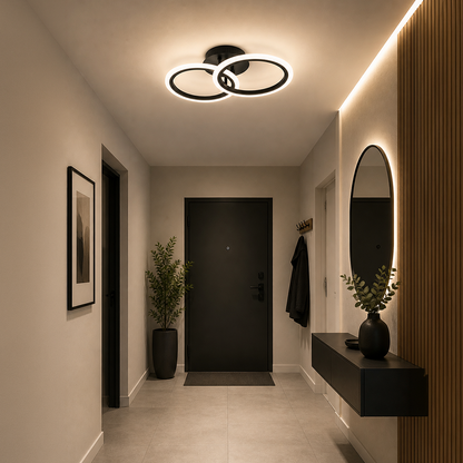 LED полилей с дистанционно BETTY 27W, 2 кръга, студена/топла/неутрална светлина, димируем, черен LED полилей с дистанционно управление Заглавие по подразбиране Alessandro Design