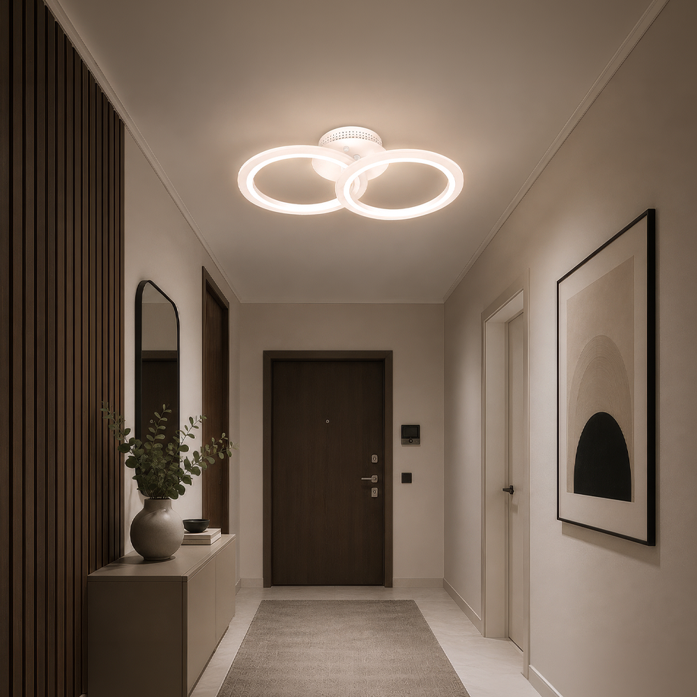 LED полилей с дистанционно BETTY 27W, 2 кръга, студена/топла/неутрална светлина, димируем, бял LED полилей с дистанционно управление Заглавие по подразбиране Alessandro Design