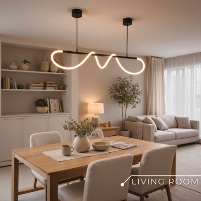 DIVINO LED полилей с гъвкава силиконова тръба - 24W, регулируема светлина, матово черно Модерни полилеи Заглавие по подразбиране Alessandro Design