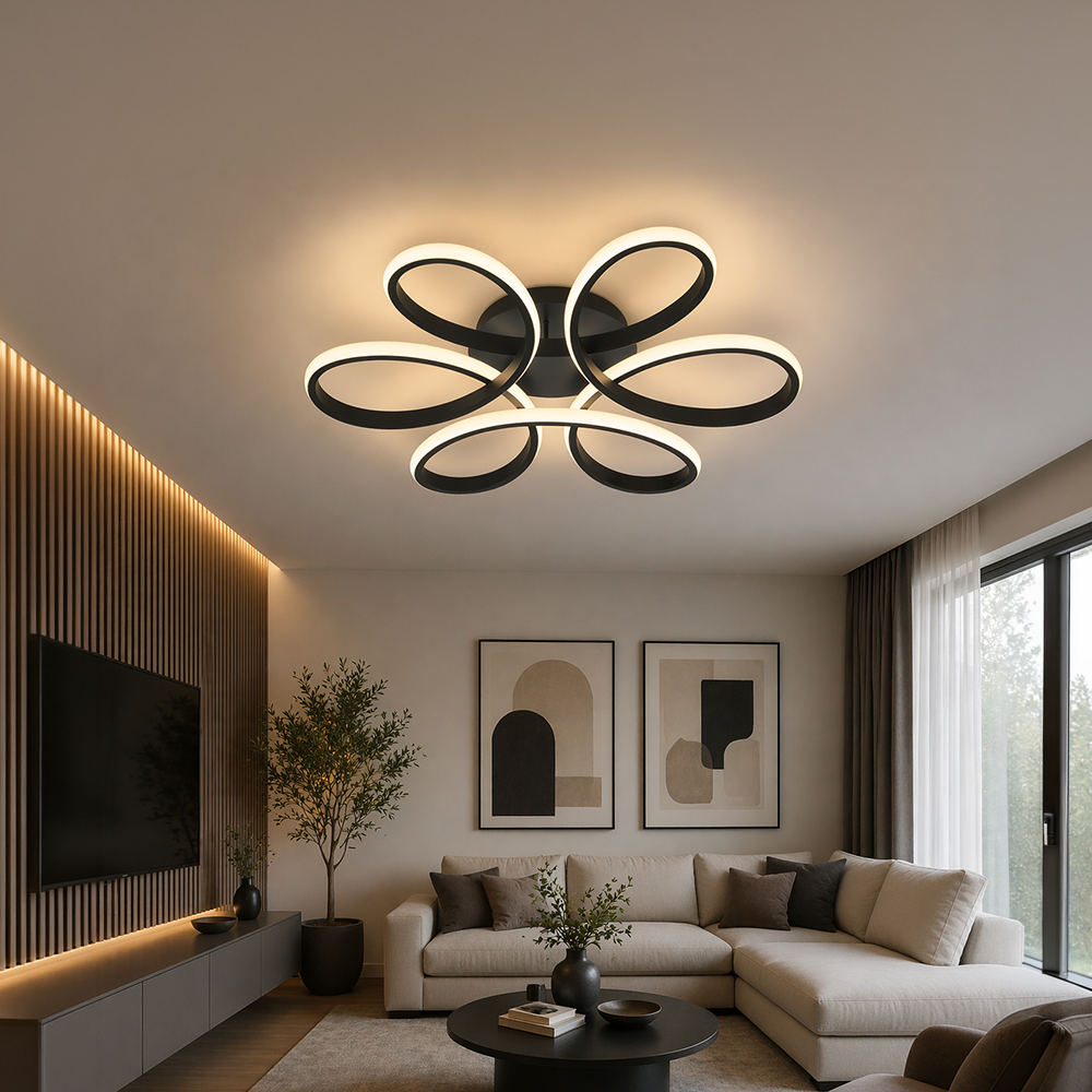LED полилей с дистанционно HELIX 63W, Студена/Топла/Неутрална светлина, Димируем, Черен LED полилей с дистанционно управление Заглавие по подразбиране Alessandro Design