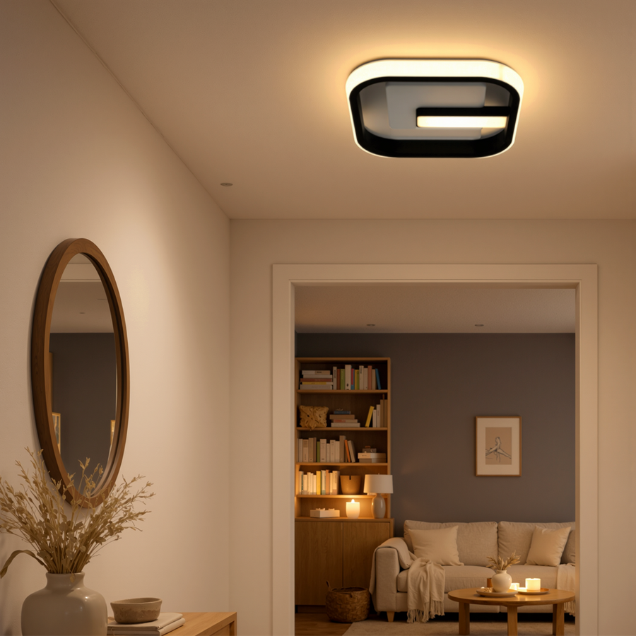 LED полилей VICTORIA 19W, квадратен, студена/топла/неутрална светлина, черен, бял LED полилей Заглавие по подразбиране Alessandro Design