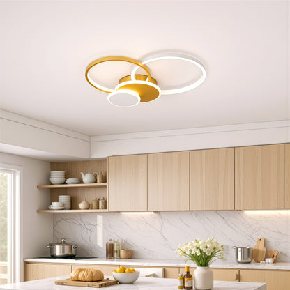LED полилей с дистанционно управление KILLIAN 80W, 4 кръга, студена/топла/неутрална светлина, димиране, златни LED полилеи с дистанционно управление Заглавие по подразбиране Alessandro Design