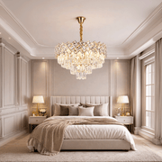 Кристален полилей WINDSOR Elegance 8x E14, диаметър 39 см, блестящо злато, регулируема височина, метални и кристални кристални полилеи Заглавие по подразбиране Alessandro Design