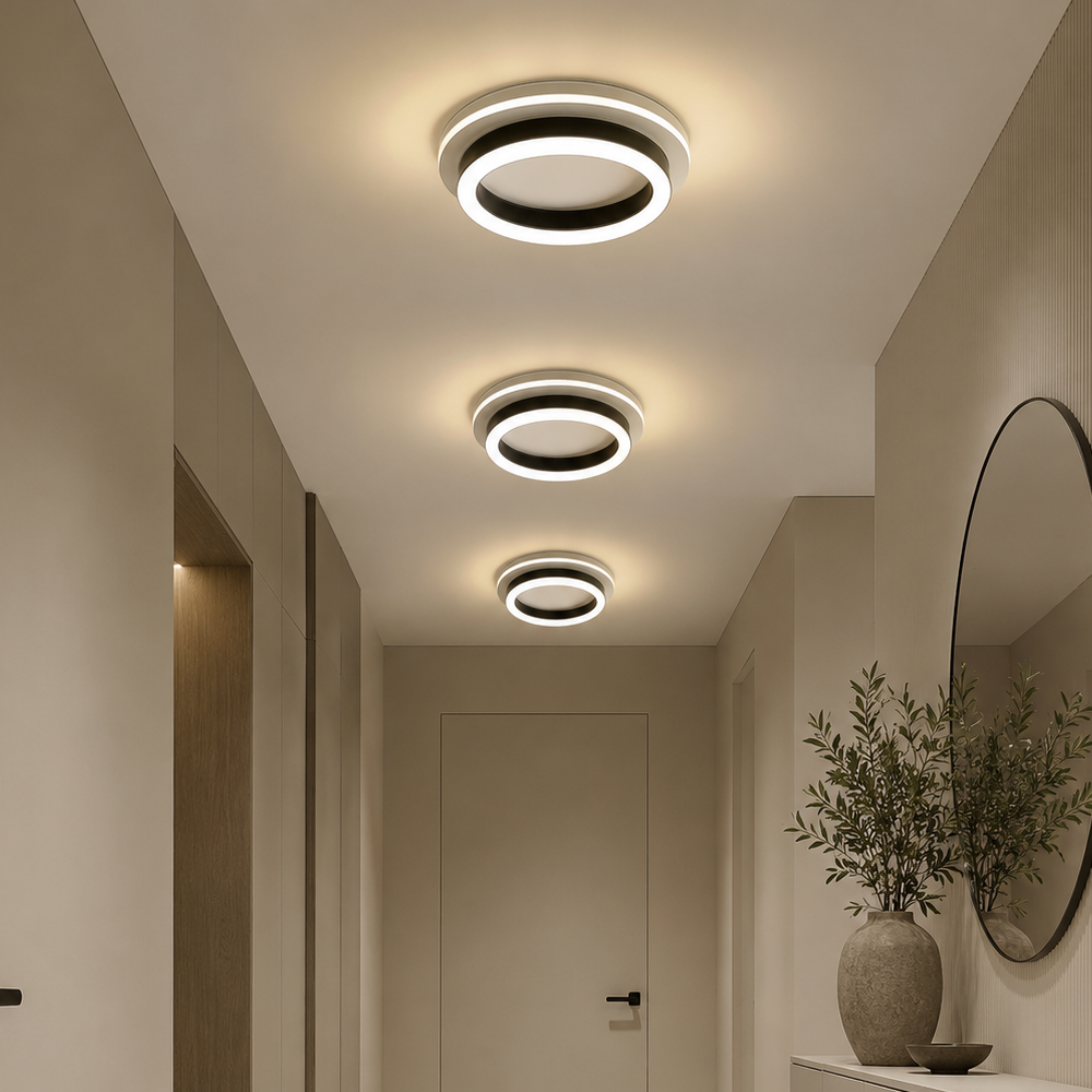 МОДЕРЕН LED полилей 25W, диаметър 20 см, кръгла, студена/топла/неутрална светлина, черни LED полилеи Заглавие по подразбиране Alessandro Design