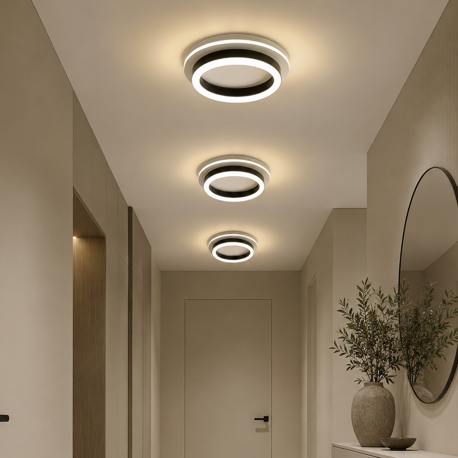 МОДЕРЕН LED полилей 25W, диаметър 20 см, кръгла, студена/топла/неутрална светлина, черни LED полилеи Заглавие по подразбиране Alessandro Design