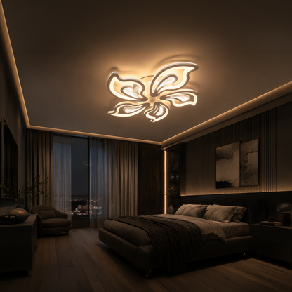 LED полилей с дистанционно управление GLORIOSA 95W, 5 венчелистчета, студена/топла/неутрална светлина, димиране, бял LED полилей с дистанционно управление Default Title Alessandro Design