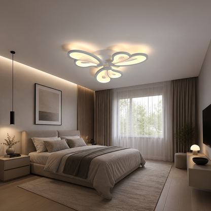 LED полилей с дистанционно управление BLOSSOM 40W, 3 венчелистчета, студена/топла/неутрална светлина, димиране, бял LED полилей с дистанционно управление Заглавие по подразбиране Alessandro Design
