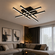 LED полилей с дистанционно управление LINEX, 81W, 6 елемента, линейна, студена/топла/неутрална светлина, димируем, черен LED полилей с дистанционно управление Заглавие по подразбиране Alessandro Design