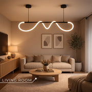 DIVINO LED полилей с гъвкава силиконова тръба - 24W, регулируема светлина, матово черно Модерни полилеи Заглавие по подразбиране Alessandro Design