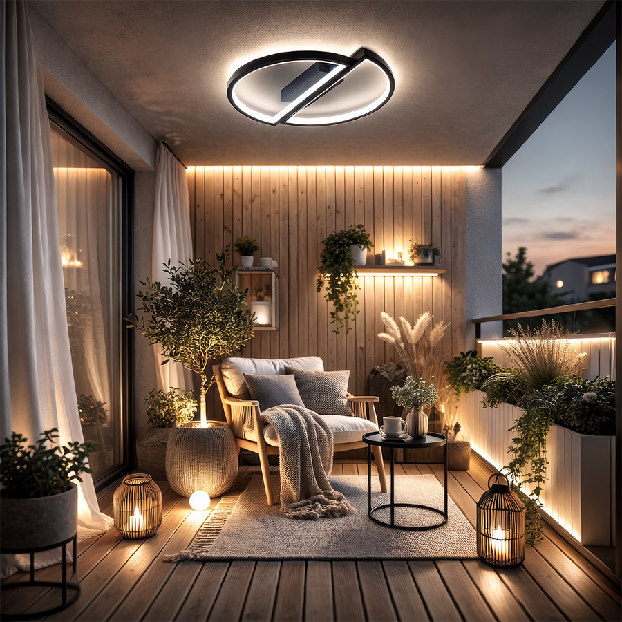 LED полилей с дистанционно управление VECTOR ARCUS 52W, 2 елемента, Студена/Топла/Неутрална светлина, Димируем, Черен LED полилей с дистанционно управление Default Title Alessandro Design