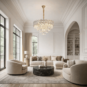 Кристален полилей WINDSOR Elegance 8x E14, диаметър 39 см, блестящо злато, регулируема височина, метални и кристални кристални полилеи Заглавие по подразбиране Alessandro Design