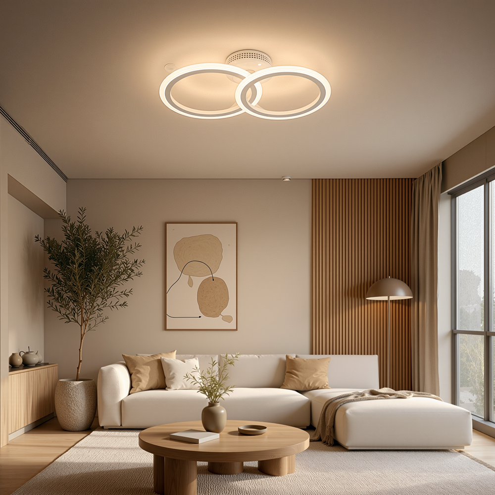 LED полилей с дистанционно BETTY 27W, 2 кръга, студена/топла/неутрална светлина, димируем, бял LED полилей с дистанционно управление Заглавие по подразбиране Alessandro Design