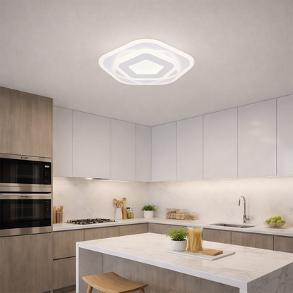 LED полилей с дистанционно управление PENTAGON 59W, 40cm, студена/топла/неутрална светлина 3000K/4000K/6000K, бял, метален и акрилен LED полилей с дистанционно управление Заглавие по подразбиране Alessandro Design
