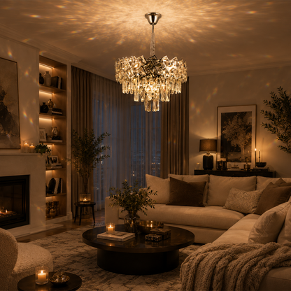 Кристален полилей WINDSOR Nobile 5xE14, диаметър 39 см, блестящ хром, регулируема височина Кристални полилеи Заглавие по подразбиране Alessandro Design