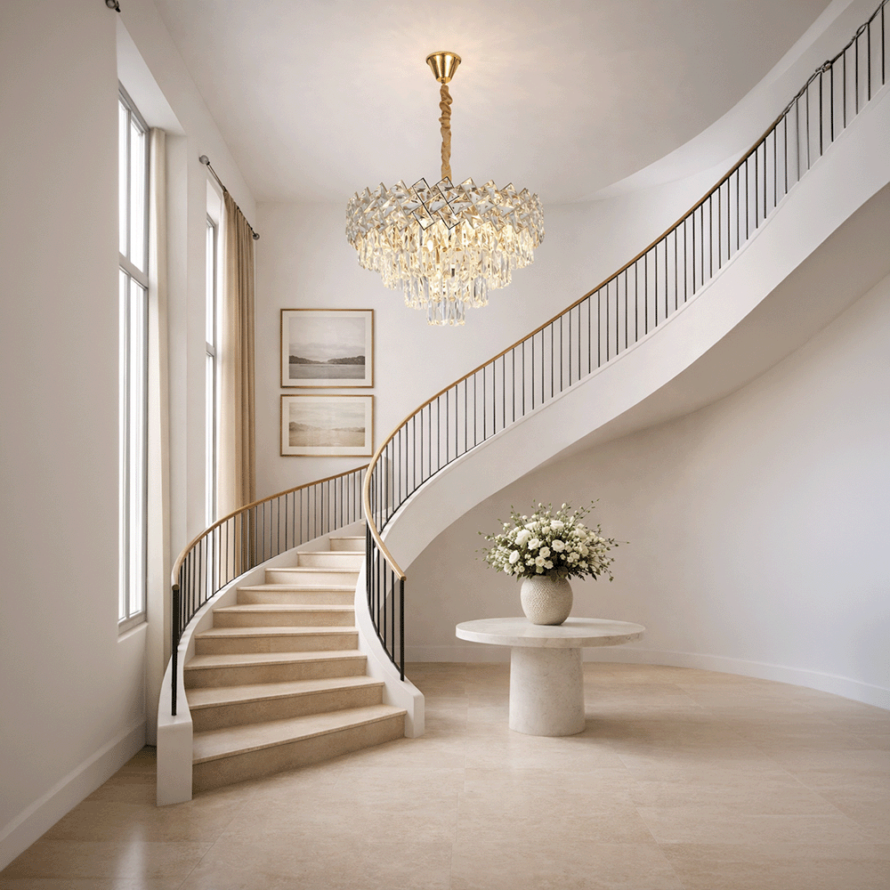 Кристален полилей WINDSOR Elegance 8x E14, диаметър 39 см, блестящо злато, регулируема височина, метални и кристални кристални полилеи Заглавие по подразбиране Alessandro Design
