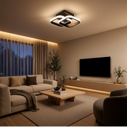 LED полилей VERTEX Matrix с припокриващи се диаманти, метални рамки, 24W, 2 диаманта, студена/топла/неутрална светлина 3000K/4000K/6000K, черен, метален и силиконов LED полилей Заглавие по подразбиране Alessandro Design
