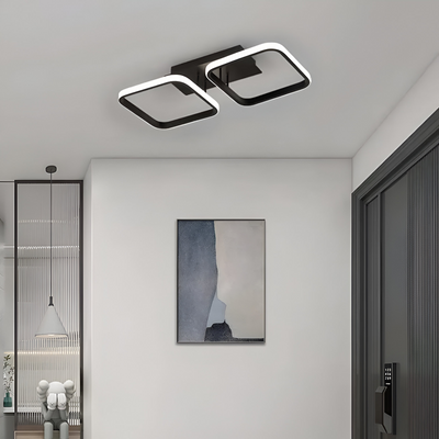 LED LED VERTEX GRID PARALAL, 33W, 2 квадрата Студена/гореща/неутрална светлина, черна