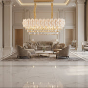 Candelabru Cristal PETAL Regalis 12xE14, 80x30 cm, Auriu, Inaltime Reglabila, Metal si Cristal Candelabre Cristal Default Title Alessandro Design