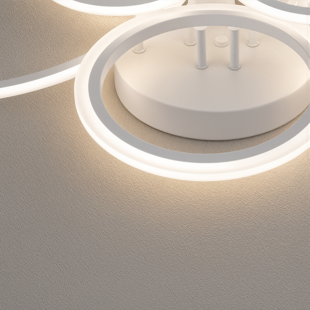 LED полилей с дистанционно BETTY 82W, 6 кръга, Студена/Топла/Неутрална светлина, Димируем, Бял LED полилей с дистанционно управление Заглавие по подразбиране Alessandro Design