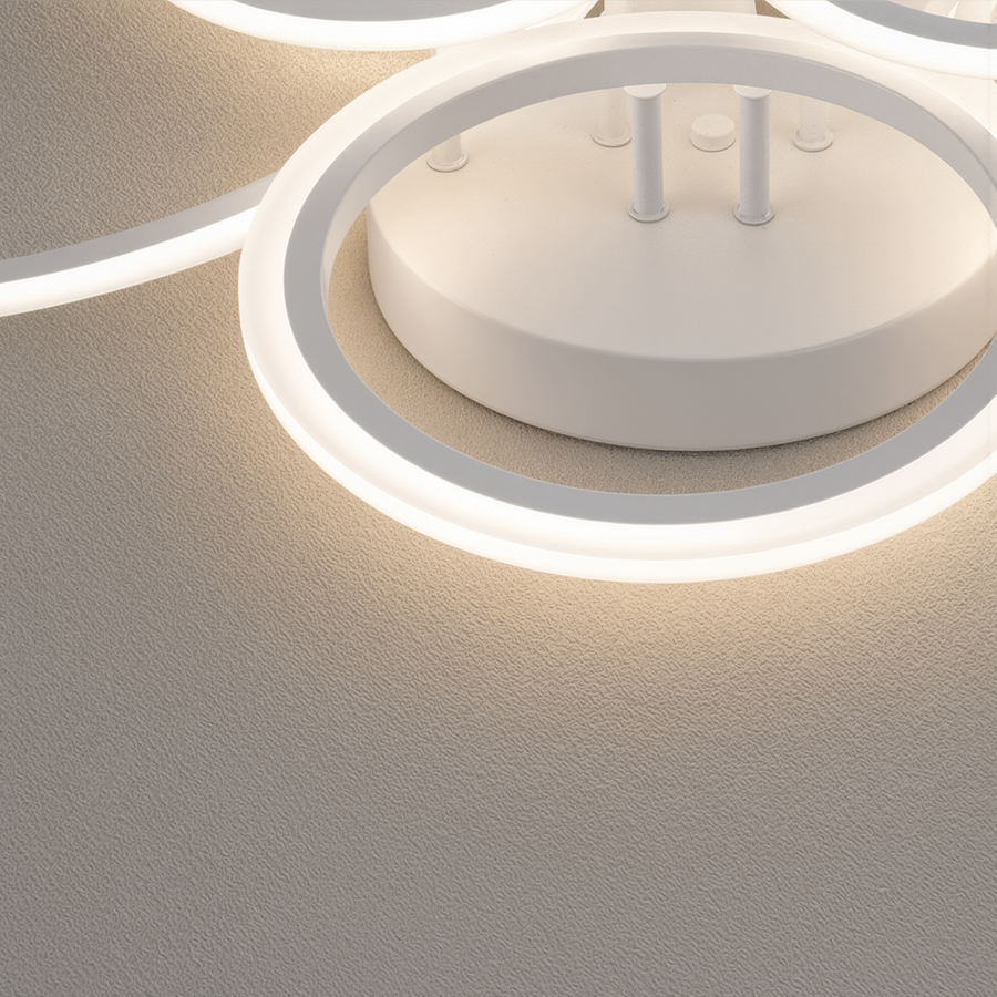 LED полилей с дистанционно BETTY 82W, 6 кръга, Студена/Топла/Неутрална светлина, Димируем, Бял LED полилей с дистанционно управление Заглавие по подразбиране Alessandro Design