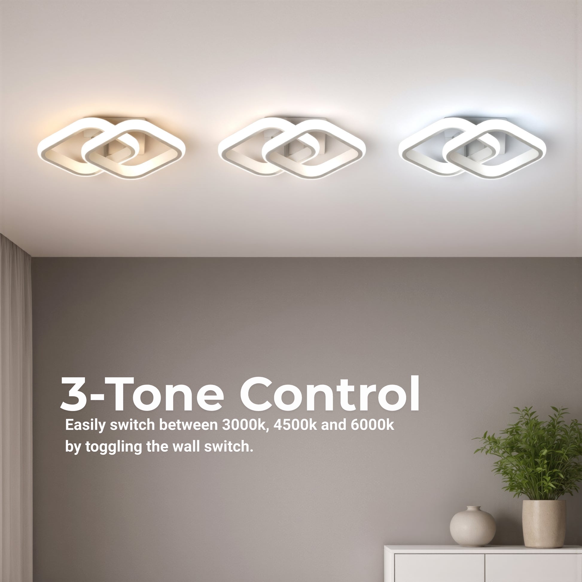 VERTEX Matrix LED полилей, припокриващи се диаманти, метални рамки, 24W, 2 диаманта, студена/топла/неутрална светлина 3000K/4000K/6000K, бели LED полилеи Заглавие по подразбиране Alessandro Design