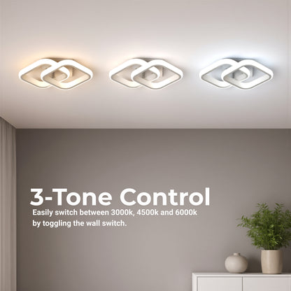 VERTEX Matrix LED полилей, припокриващи се диаманти, метални рамки, 24W, 2 диаманта, студена/топла/неутрална светлина 3000K/4000K/6000K, бели LED полилеи Заглавие по подразбиране Alessandro Design