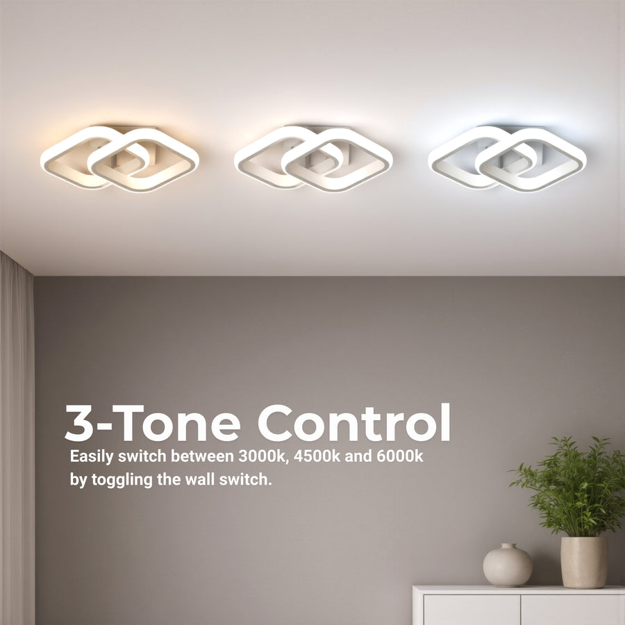 VERTEX Matrix LED полилей, припокриващи се диаманти, метални рамки, 24W, 2 диаманта, студена/топла/неутрална светлина 3000K/4000K/6000K, бели LED полилеи Заглавие по подразбиране Alessandro Design