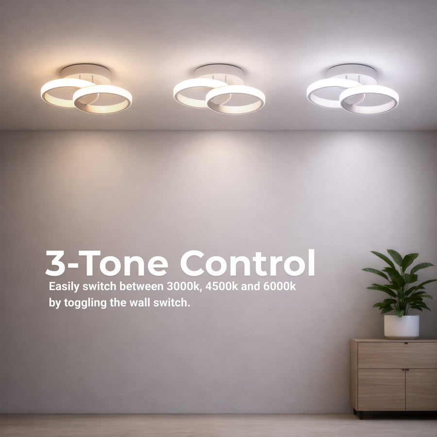 LED полилей VERTEX CIRCULA 21W, 2 кръга, метални рамки, студена/топла/неутрална светлина, бели LED полилеи Заглавие по подразбиране Alessandro Design