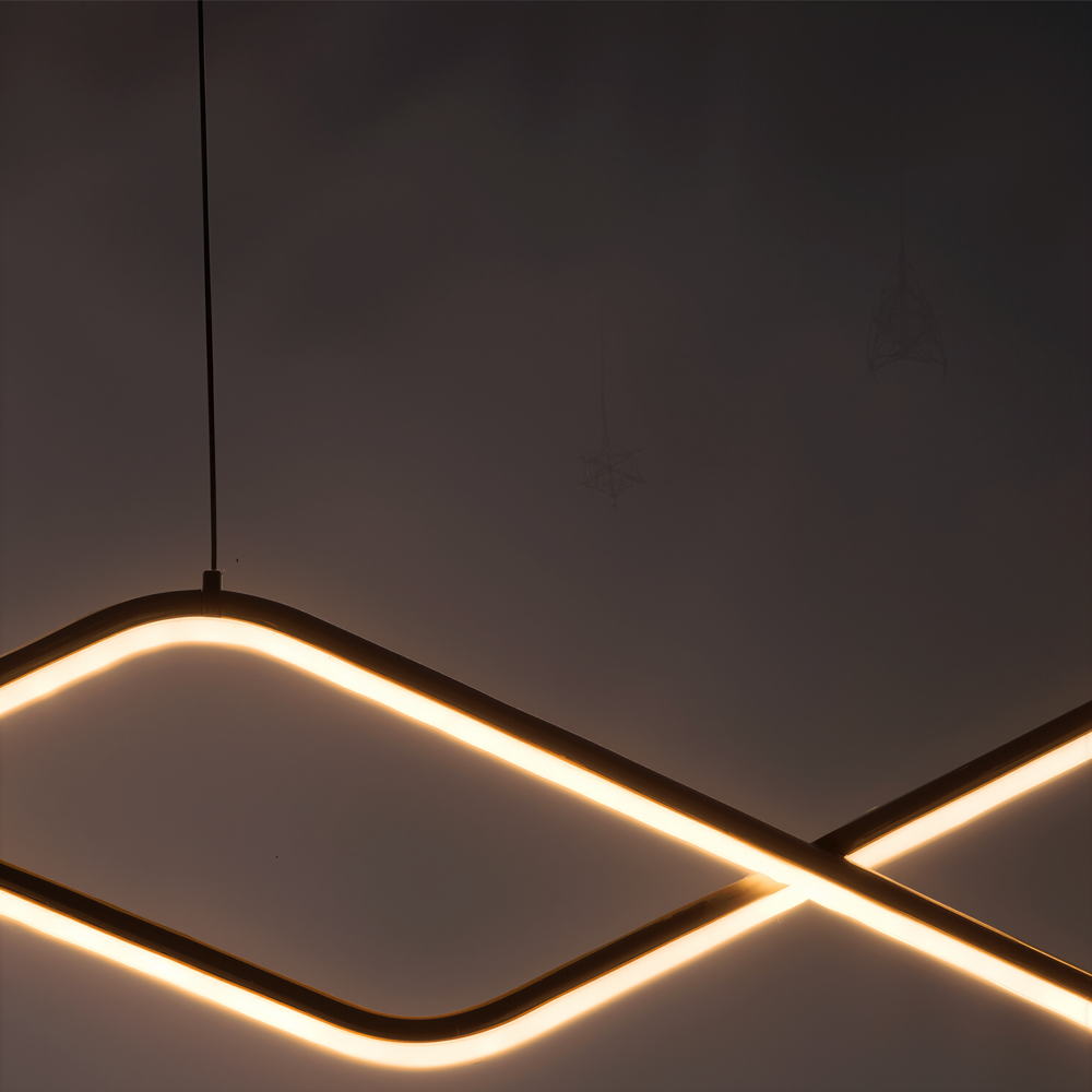 Окачен LED полилей с дистанционно управление ZIGZAG 27W, Студена/Топла/Неутрална светлина, Димируем, Черен, Регулируема височина LED полилеи с дистанционно управление Заглавие по подразбиране Alessandro Design