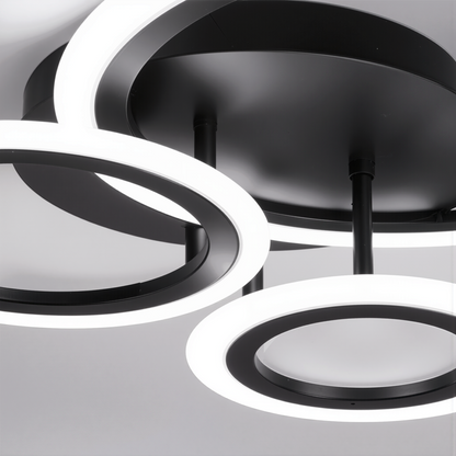 LED полилей с дистанционно BETTY 40W, 3 кръга, студена/топла/неутрална светлина, димируем, черен LED полилей с дистанционно управление Заглавие по подразбиране Alessandro Design