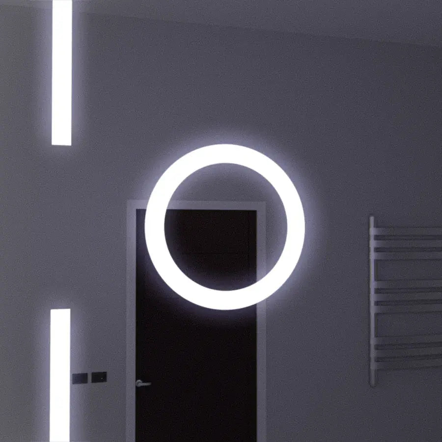 Правоъгълно LED огледало, 120x80 см, сензор Marcello MotionGlow, система за обезпотяване, часовник и термометър, козметична лупа, димируеми огледала Marcello Заглавие по подразбиране Alessandro Design