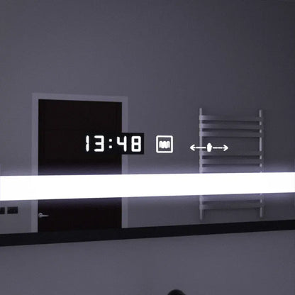 Правоъгълно LED огледало, 120x80 см, сензор Marcello MotionGlow, система за обезпотяване, часовник и термометър, козметична лупа, димируеми огледала Marcello Заглавие по подразбиране Alessandro Design