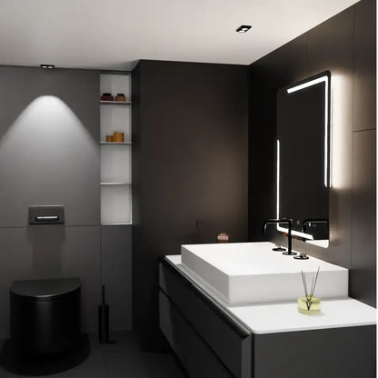 Правоъгълно LED огледало, 60x80cm, Rayonnement MotionGlow Marcello, система за обезпотяване, часовник и термометър, димируеми огледала Marcello Заглавие по подразбиране Alessandro Design
