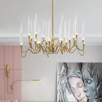 Кристален полилей Делта 12XG4 злато Модерни полилеи Заглавие по подразбиране Alessandro Design