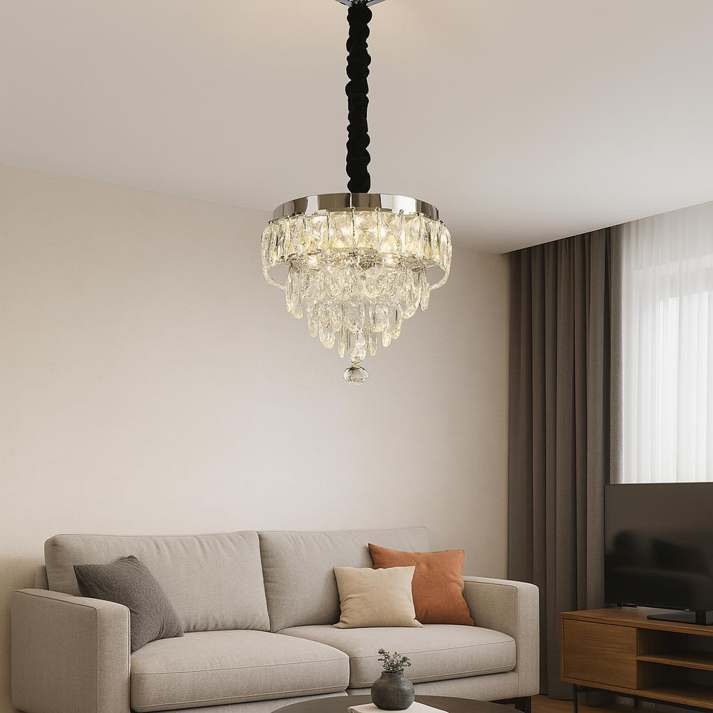 MEILI CRYSTAL CASCADA 300 – Кристален LED полилей, 52W, Ø300 mm, с дистанционно управление Кристални полилеи Заглавие по подразбиране Alessandro Design