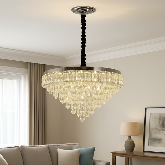 MEILI CRYSTAL CASCADA 500 – Кристален LED полилей, 112W, Ø500 mm, с дистанционно управление Кристални полилеи Заглавие по подразбиране Alessandro Design