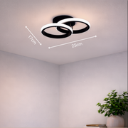 LED полилей VERTEX CIRCULA 21W, 2 кръга, метални рамки, студена/топла/неутрална светлина 3000K/4000K/6000K, черен, метални LED полилеи Заглавие по подразбиране Alessandro Design
