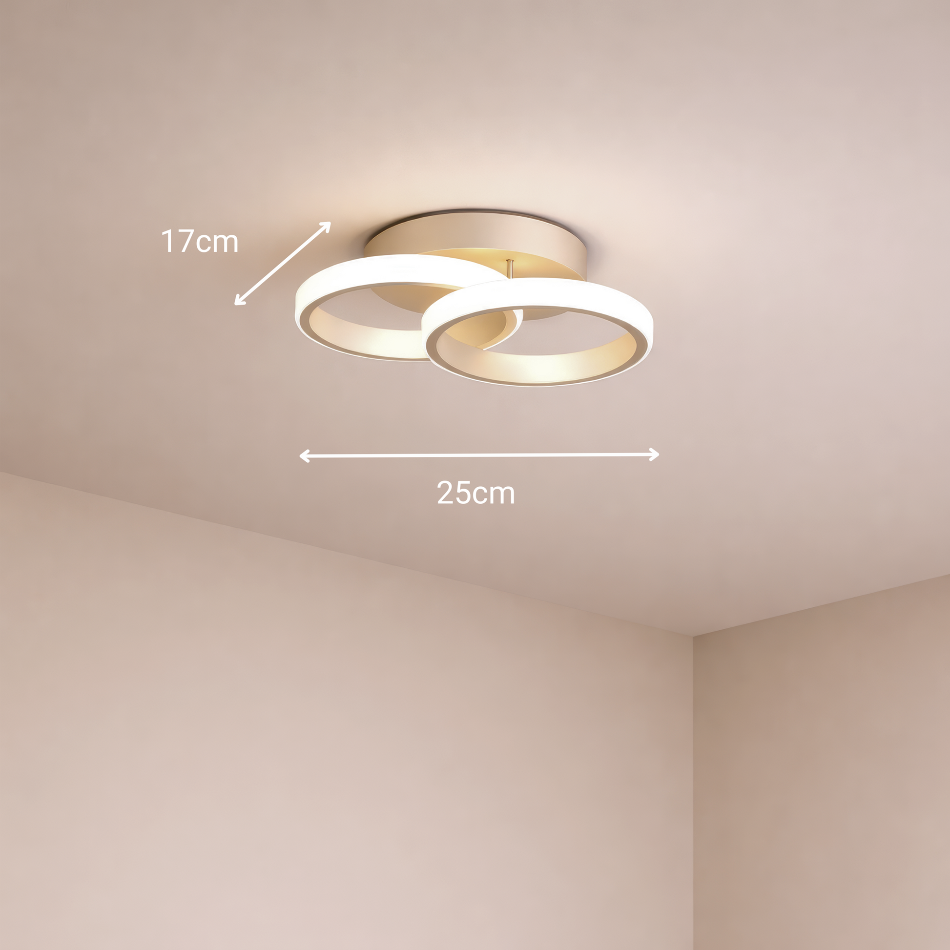 LED полилей VERTEX CIRCULA 21W, 2 кръга, метални рамки, студена/топла/неутрална светлина, бели LED полилеи Заглавие по подразбиране Alessandro Design