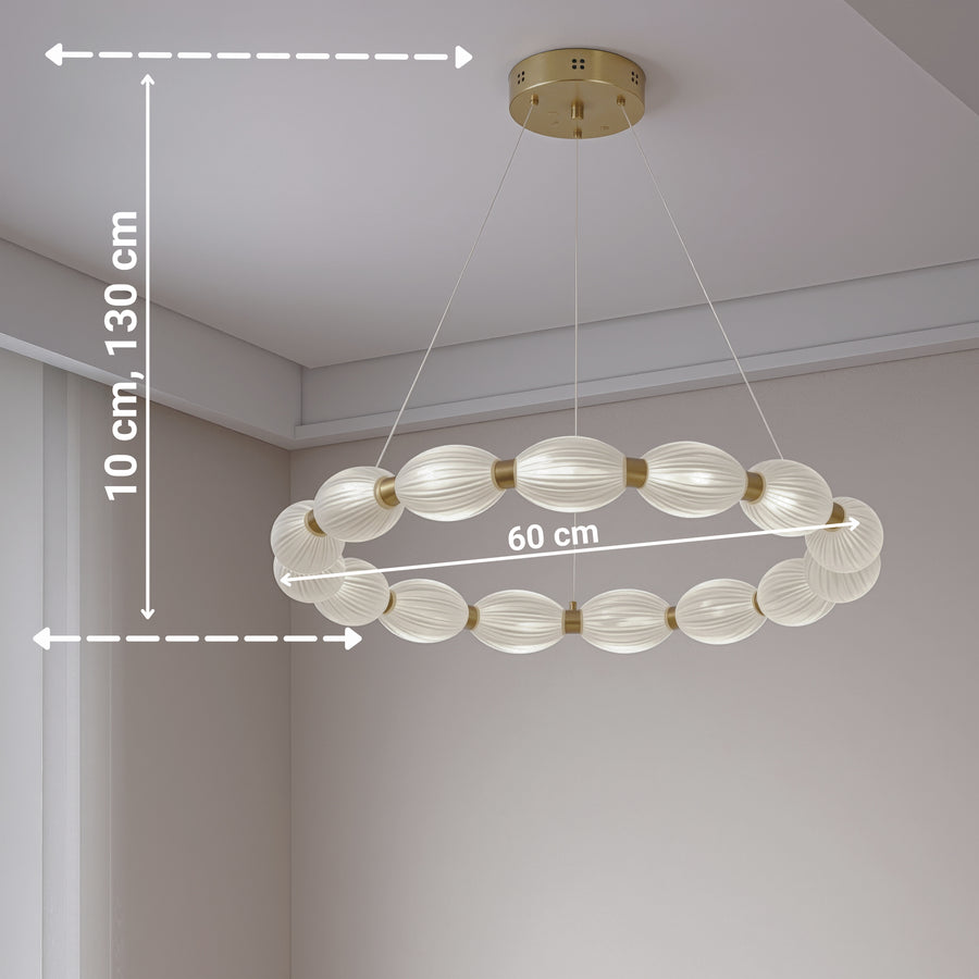 Lustra LED suspendata FAUSTO II, 42W, lumina Rece/Calda/Neutra, Inaltime Reglabila, Auriu Lustre Moderne Default Title Alessandro Design